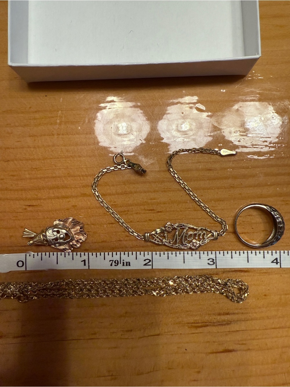 Vintage 14k solid gold ring bracelet pendant necklace bundle